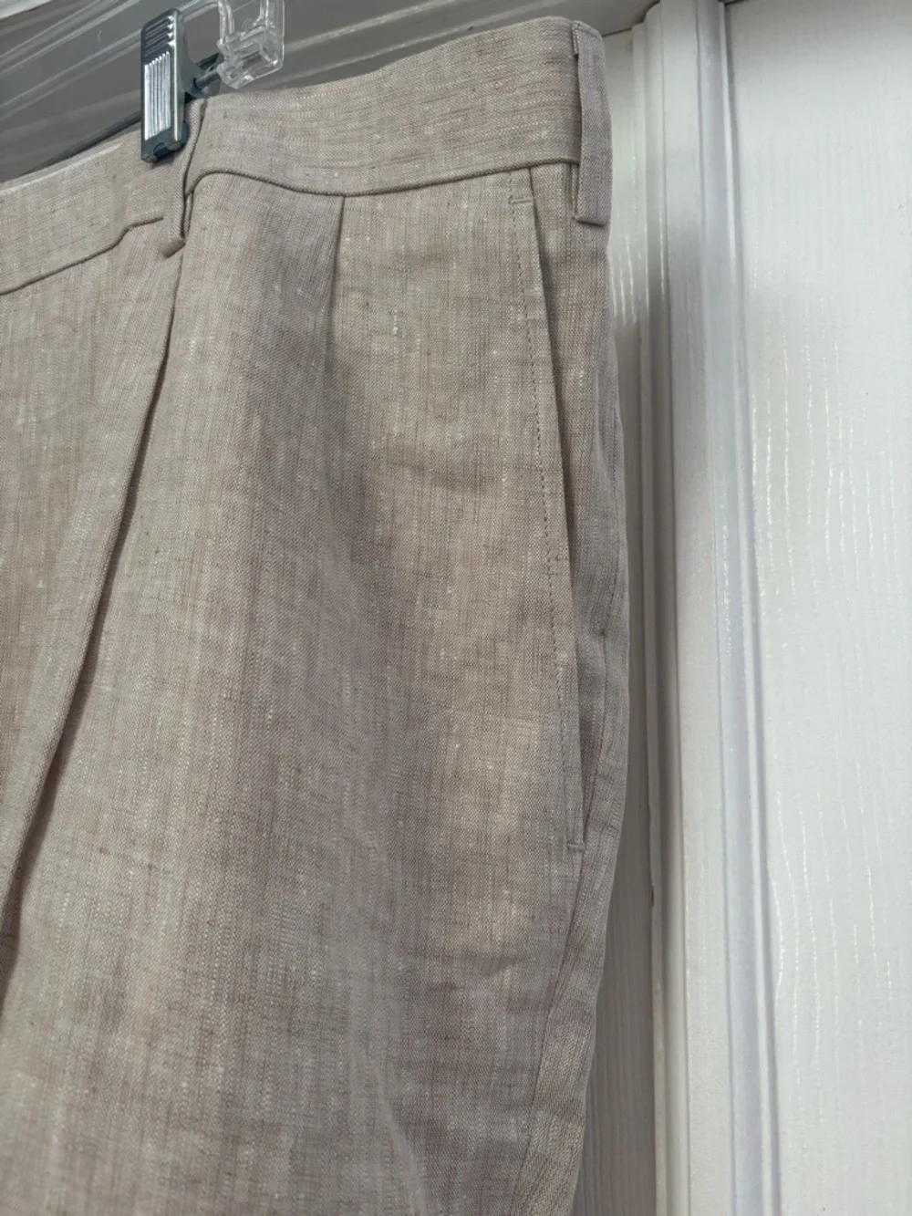 Men's Light Beige Linen Dress Pants - Classic Tailored Fit